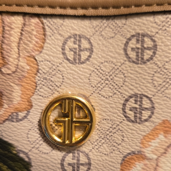 Giani Bernini Beige and Brown Floral Satchel - Picture 2 of 6